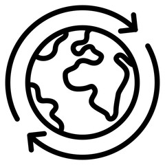 earth recycle icon, planet sustainable circular, save clean world, globe emission,
