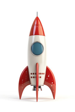 Rocket retro toy collectible item. Created with Generative AI technology