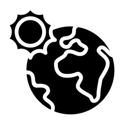 earth with sun icon