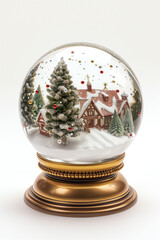 Snow globe retro toy collectible item. Created with Generative AI technology