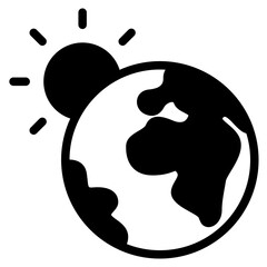 earth with sun icon