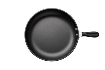 isolated black frying pan cast on, Isolated on transparent PNG background, Generative ai