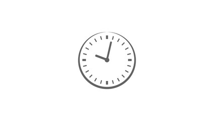 Abstract geometric gray clock illustration. Digital clock and analog circle. Loop able graphic element on white background 4k illustration.