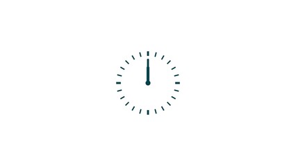 Abstract geometric dark gray clock illustration. Digital clock and analog circle. Loop able graphic element on white background 4k illustration.