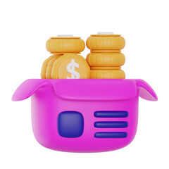 crowudfunding 3d icon illustration. financial technology 3d rendering 