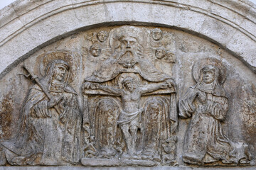 Holy Trinity church tympanum, Bari, Italy