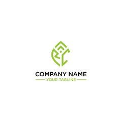 The leaf-shaped R and C logo is suitable for financial companies or personal branding name logos
