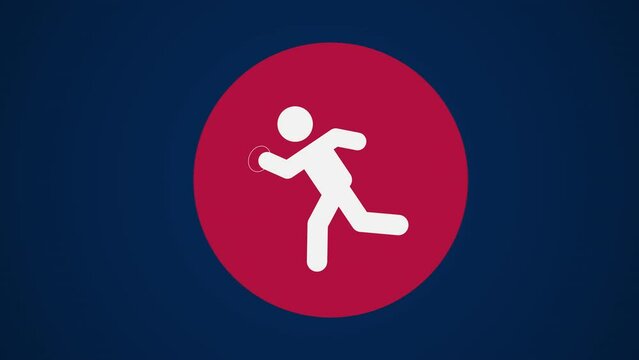 Pictograma de los Juegos Ol&iacute;mpicos de lado derecho con el deporte rugby 7 en fondo azul. 
