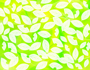 新緑の背景 緑の葉っぱのイラスト