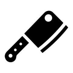 minimal chines Meat cleaver knife icon vector silhouette