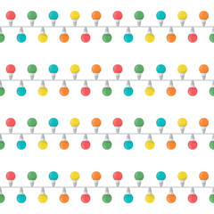 Colored light bulbs seamless pattern for wrapping