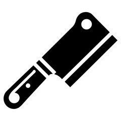 minimal chines Meat cleaver knife icon vector silhouette