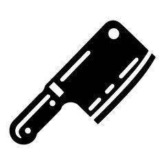 minimal chines Meat cleaver knife icon vector silhouette