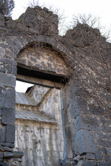 The ruins of an old church building