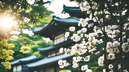 nature background,flowers,bokeh,house,4k