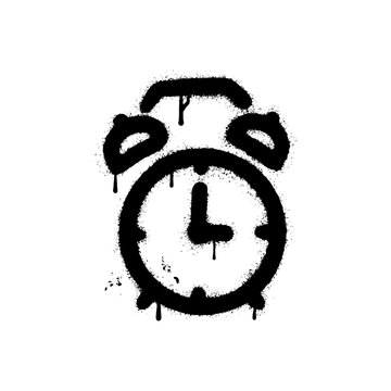 recommend clip art: Spray Paint Graffiti alarm clock Sprayed isolated on white background.
