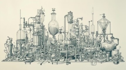 sketches of industrial machine designs
