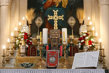 Armenian Catholicosate of the Great House of Cilicia, Antelias, Lebanon. Cathedral altar