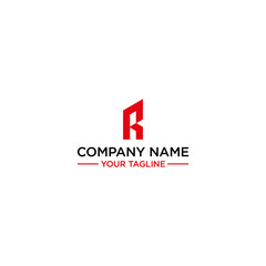 The R monogram logo concept with negative space is a minimalist building silhouette that is suitable for construction companies