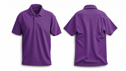 A stylish and versatile purple polo shirt mockup, perfect for showcasing your designs. The front and back views are included, allowing you to present your artwork or logo effortlessly. This