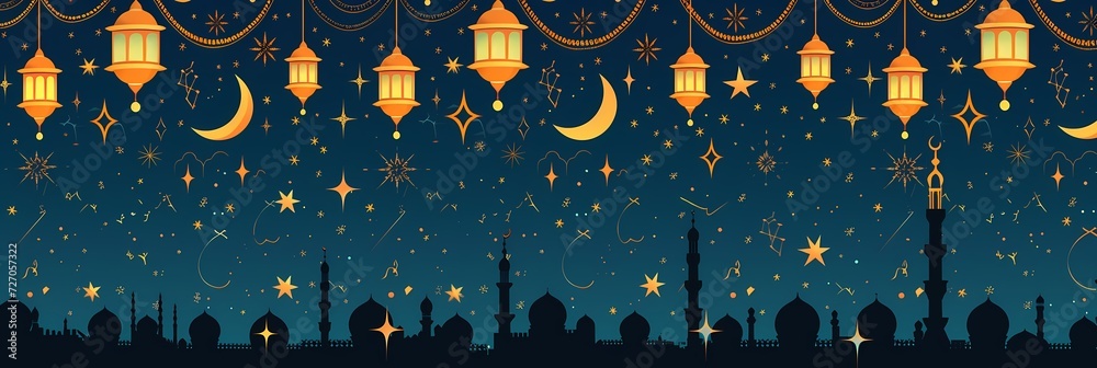 Wall mural ramadan kareem seamless pattern background