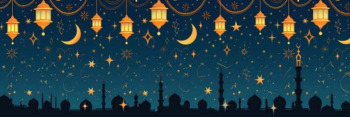 Ramadan Kareem seamless pattern background - obrazy, fototapety, plakaty
