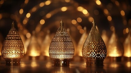 illustration of illuminated lamp on Eid Mubarak (Happy Eid) background,lanterne for eid mubarak and said and mabrok, generative ai,  - obrazy, fototapety, plakaty