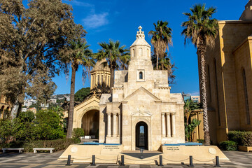 Fototapeta na wymiar Armenian Catholicosate of the Great House of Cilicia, Antelias, Lebanon. Genocide memorial