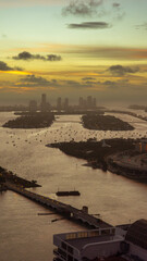 Beautiful sunrise over Miami South Beach on a January morning
