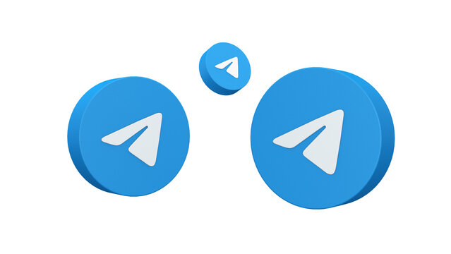 Telegram Logo, 3d render, png image format. Minsk, Belarus – February, 2024. 