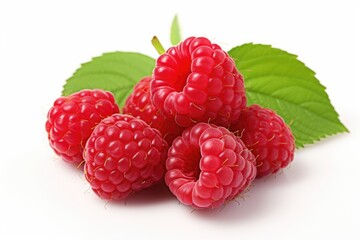 Raspberry on white background.