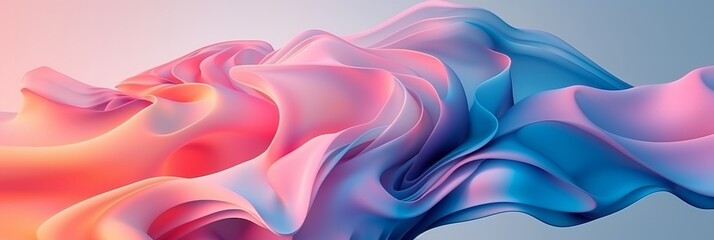 Colorful abstract wave lines background for keynote or presentation design on light backdrop - obrazy, fototapety, plakaty