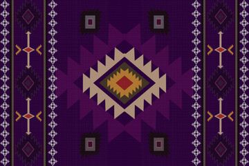 Navajo tribal vector seamless pattern. Native American ornament. Ethnic South Western decor style. Boho geometric ornament. Vector seamless pattern. Mexican blanket, rug. Woven carpet illustration