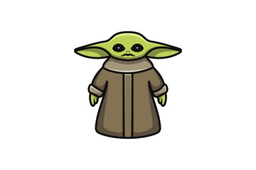 Alien cartoon vector icon illustration. Science and technology icon design concept.
