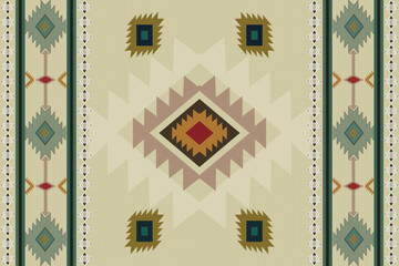 Navajo tribal vector seamless pattern. Native American ornament. Ethnic South Western decor style. Boho geometric ornament. Vector seamless pattern. Mexican blanket, rug. Woven carpet illustration