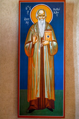Saint Nicholas icon in the church of Zica orthodox monastery near Kraljevo, Serbia