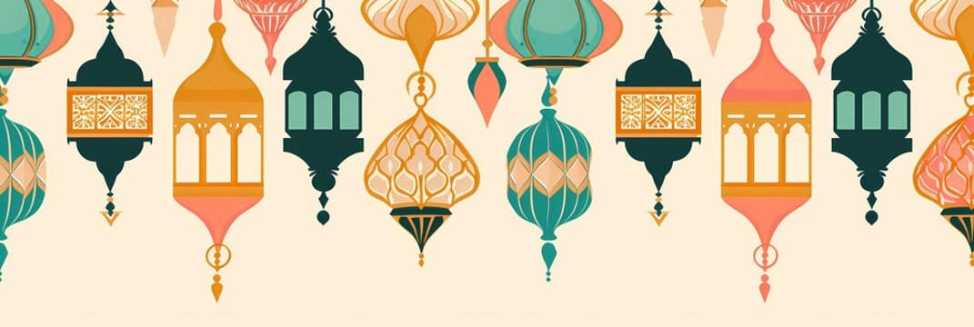 Ramadan Kareem seamless pattern background