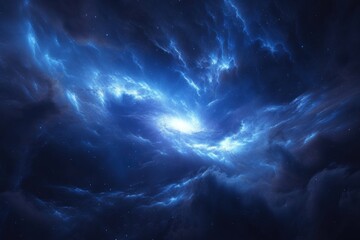 Naklejka na ściany i meble Majestic Spiral Galaxy Illuminated Against the Cosmic Darkness of Space