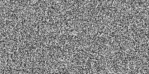 Seamless no signal transmission error black and white TV static noise pattern. Television screen or video game pixel glitch damage background texture. Retro analog grunge graphic transparent overlay.