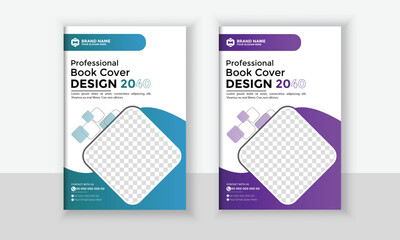 Professional Business book cover,cover design for annual report and business catalog,flyer or booklet blue, yellow, red, and green colors,book cover design eps file print-ready