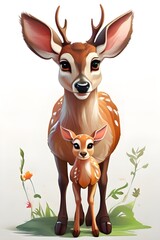 deer with a small fawn