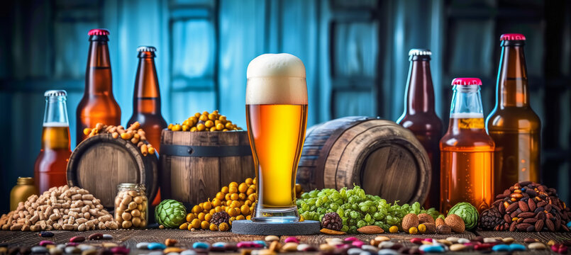 Craft Beer Delight, Close-Up of Frothy Glass Mug