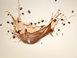 Coffee Splash in Isolation: A Dynamic and Artistic Vector Illustration with Grunge Texture and Vibrant Liquid Motion on a White Background