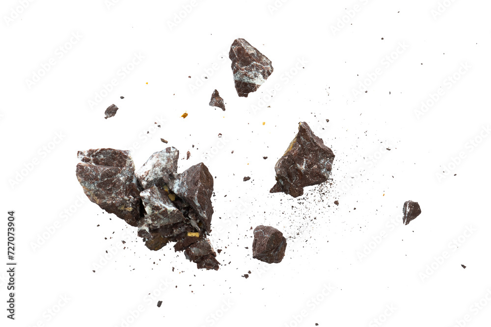 Poster abstract explosion rock with particle isolated