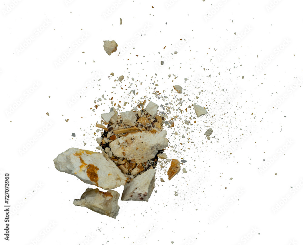 Aufkleber abstract rock explosion with particle isolated