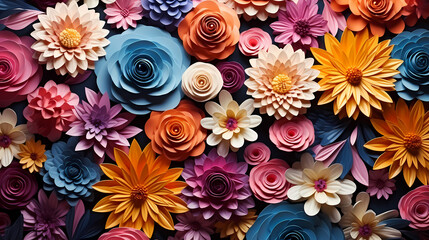 Seamless flower background, colorful flower background