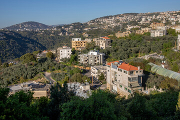 Fototapeta na wymiar Christian villages in Casa Aley region, Lebanon