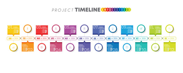 Infographic template for business. 12 Months modern Timeline diagram calendar, presentation vector infographic.
