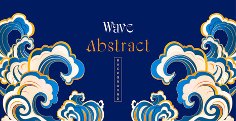 Vector oriental wave abstract illustration design background