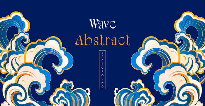 Vector oriental wave abstract illustration design background